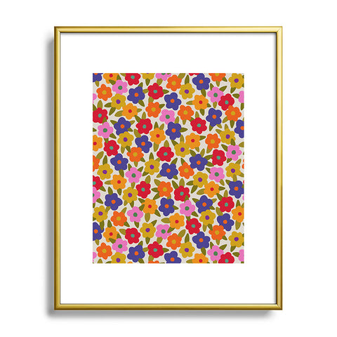Alisa Galitsyna Tiny Flower Pattern Metal Framed Art Print