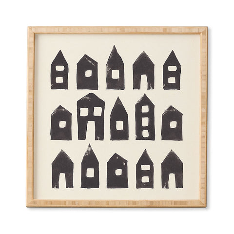 Alisa Galitsyna Tiny Houses 1 Handprinted Line Framed Wall Art