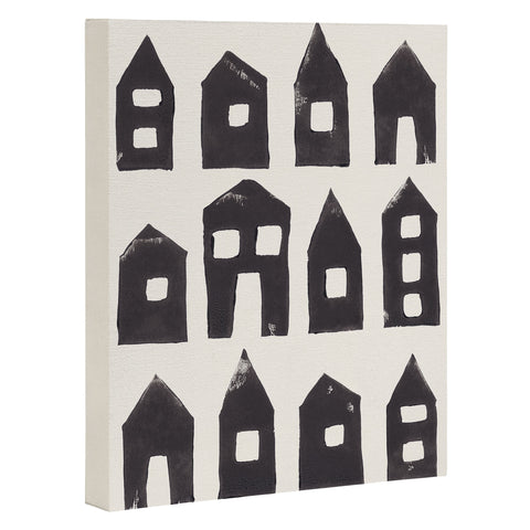 Alisa Galitsyna Tiny Houses 1 Handprinted Line Art Canvas