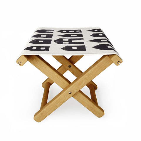 Alisa Galitsyna Tiny Houses 1 Handprinted Line Folding Stool