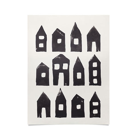 Alisa Galitsyna Tiny Houses 1 Handprinted Line Poster