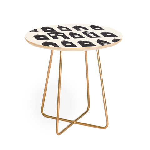 Alisa Galitsyna Tiny Houses 1 Handprinted Line Round Side Table