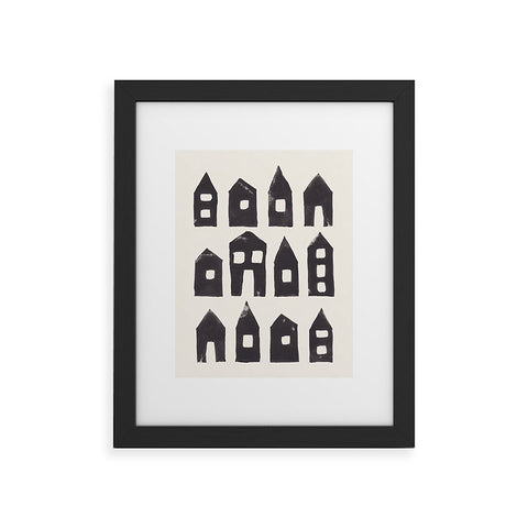 Alisa Galitsyna Tiny Houses 1 Handprinted Line Framed Art Print