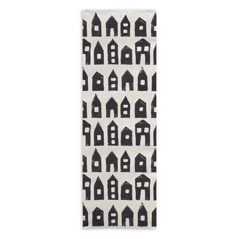 Alisa Galitsyna Tiny Houses 1 Handprinted Line Yoga Towel