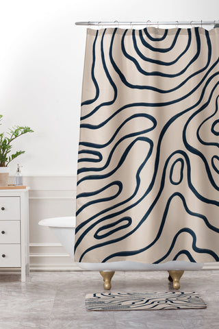 Alisa Galitsyna Topographic Map Shower Curtain And Mat