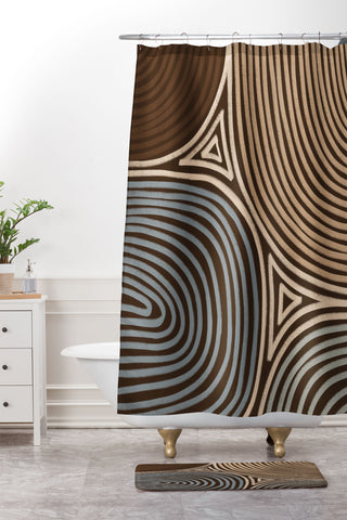 Alisa Galitsyna Tribal Pattern Shower Curtain And Mat