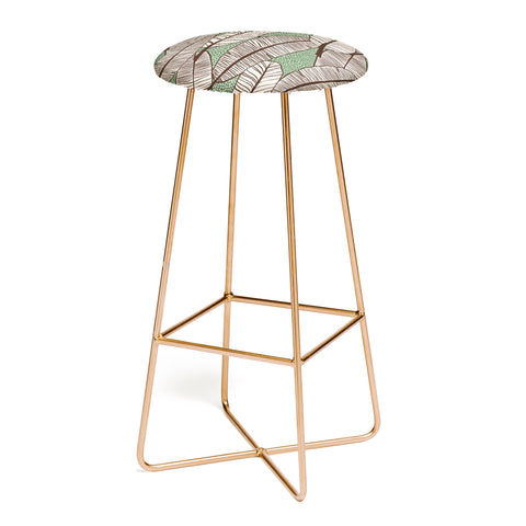 Alisa Galitsyna Tropical Banana Leaves Pattern Bar Stool