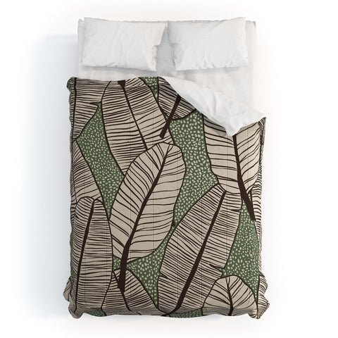 Alisa Galitsyna Tropical Banana Leaves Pattern Comforter