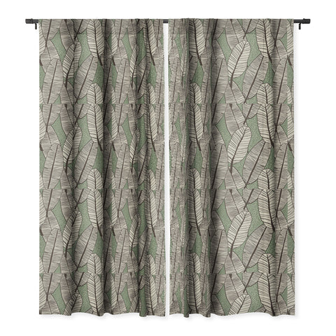 Alisa Galitsyna Tropical Banana Leaves Pattern Blackout Window Curtain