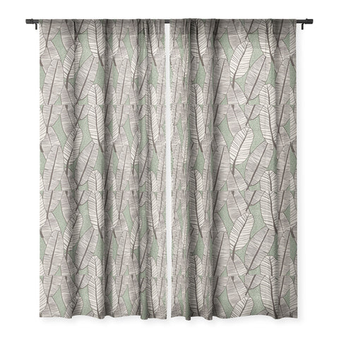 Alisa Galitsyna Tropical Banana Leaves Pattern Sheer Window Curtain