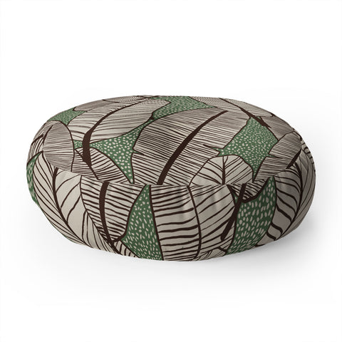 Alisa Galitsyna Tropical Banana Leaves Pattern Floor Pillow Round