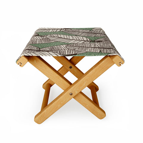 Alisa Galitsyna Tropical Banana Leaves Pattern Folding Stool