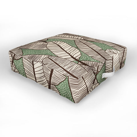 Alisa Galitsyna Tropical Banana Leaves Pattern Outdoor Floor Cushion