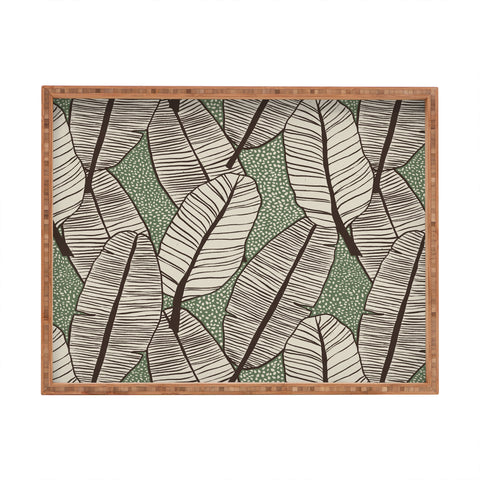 Alisa Galitsyna Tropical Banana Leaves Pattern Rectangular Tray