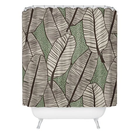 Alisa Galitsyna Tropical Banana Leaves Pattern Shower Curtain