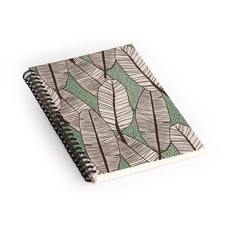 Alisa Galitsyna Tropical Banana Leaves Pattern Spiral Notebook
