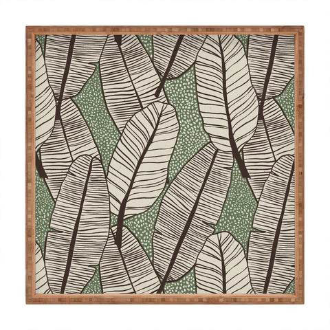 Alisa Galitsyna Tropical Banana Leaves Pattern Square Tray