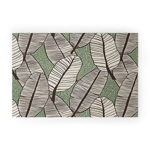 Alisa Galitsyna Tropical Banana Leaves Pattern Welcome Mat
