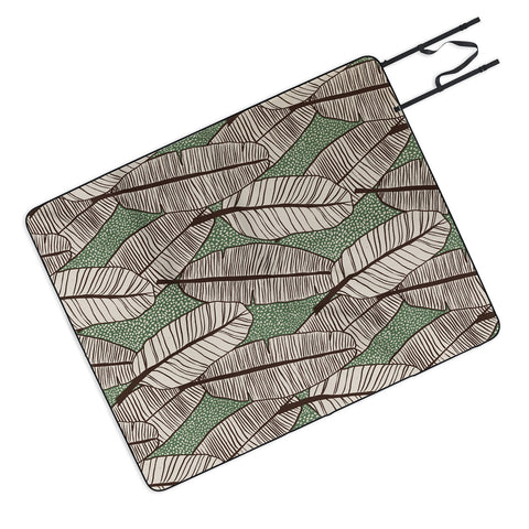 Alisa Galitsyna Tropical Banana Leaves Pattern Picnic Blanket
