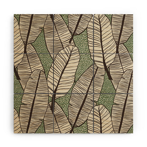 Alisa Galitsyna Tropical Banana Leaves Pattern Wood Wall Mural