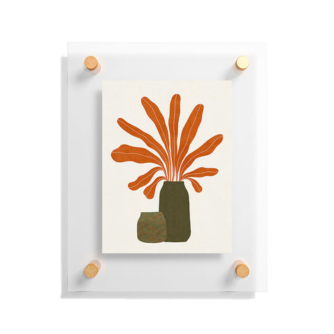 Alisa Galitsyna Two Green Vases Orange Plant Floating Acrylic Print