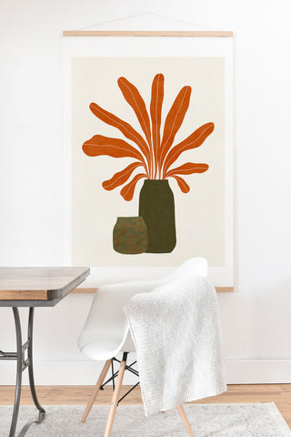 Alisa Galitsyna Two Green Vases Orange Plant Art Print And Hanger
