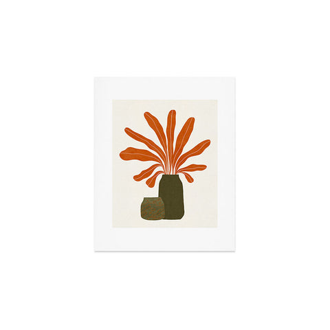 Alisa Galitsyna Two Green Vases Orange Plant Art Print