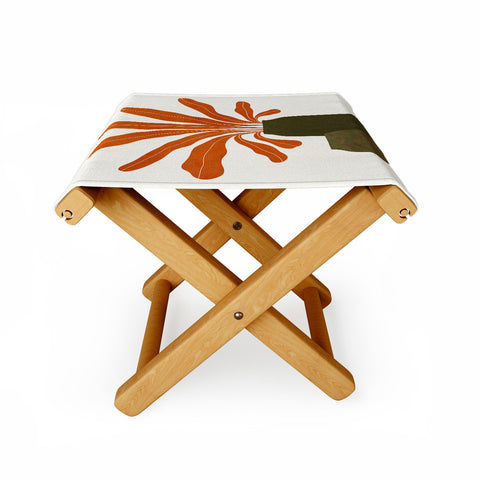 Alisa Galitsyna Two Green Vases Orange Plant Folding Stool