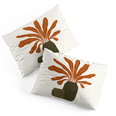 Alisa Galitsyna Two Green Vases Orange Plant Pillow Shams