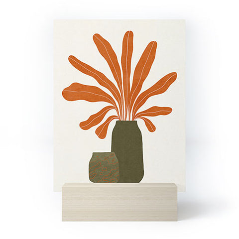 Alisa Galitsyna Two Green Vases Orange Plant Mini Art Print
