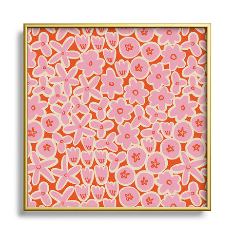 Alisa Galitsyna Vibrant Summer Pattern 2 Metal Square Framed Art Print