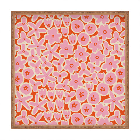 Alisa Galitsyna Vibrant Summer Pattern 2 Square Tray