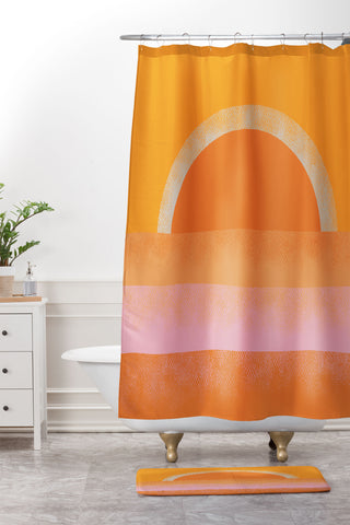 Alisa Galitsyna Warm Sunset Shower Curtain And Mat