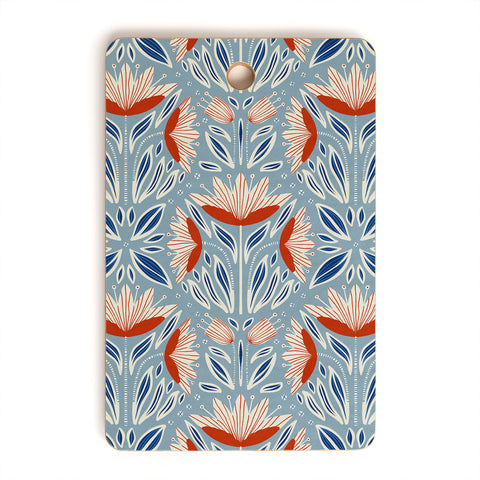 Alisa Galitsyna Wildflowers Cyan Beige Cutting Board Rectangle