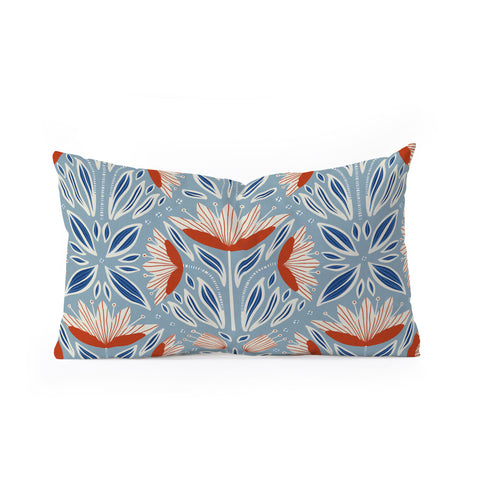 Alisa Galitsyna Wildflowers Cyan Beige Oblong Throw Pillow