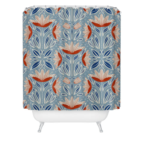 Alisa Galitsyna Wildflowers Cyan Beige Shower Curtain