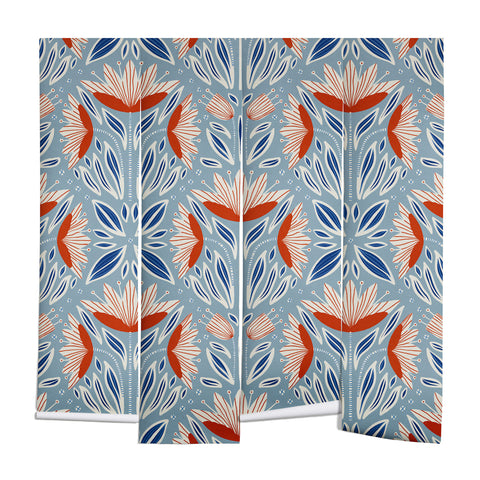 Alisa Galitsyna Wildflowers Cyan Beige Wall Mural