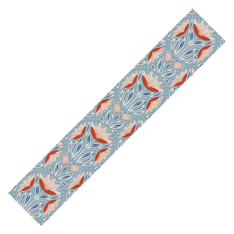 Alisa Galitsyna Wildflowers Cyan Beige Table Runner