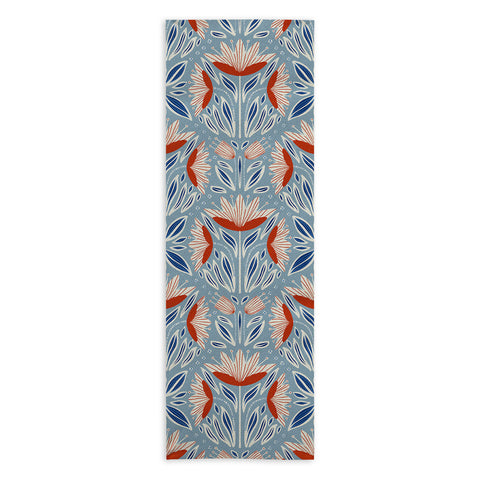 Alisa Galitsyna Wildflowers Cyan Beige Yoga Towel