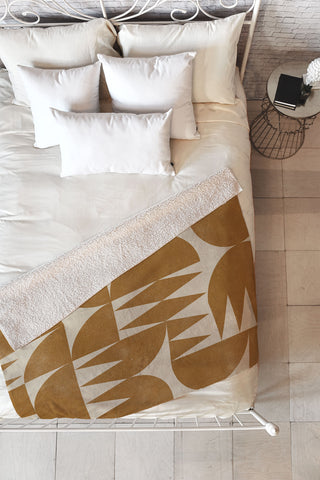 Alisa Galitsyna Woodblock Pattern Fleece Throw Blanket