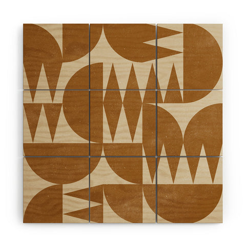 Alisa Galitsyna Woodblock Pattern Wood Wall Mural