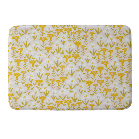 Alisa Galitsyna Yellow Garden Memory Foam Bath Mat