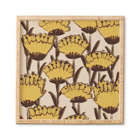 Alisa Galitsyna Yellow Hand Drawn Wildflowers Framed Wall Art