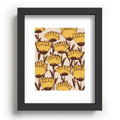 Alisa Galitsyna Yellow Hand Drawn Wildflowers Recessed Framing Rectangle