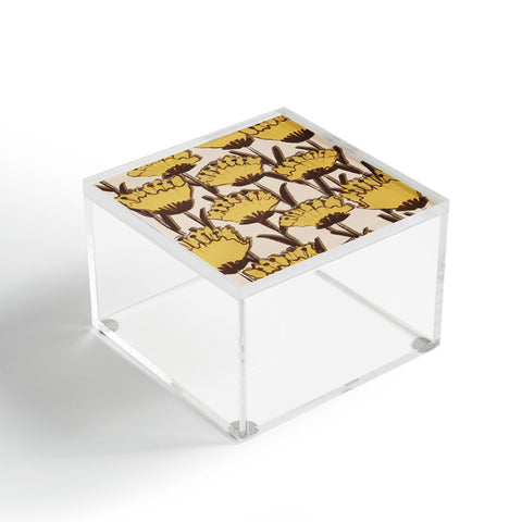 Alisa Galitsyna Yellow Hand Drawn Wildflowers Acrylic Box