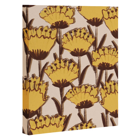 Alisa Galitsyna Yellow Hand Drawn Wildflowers Art Canvas