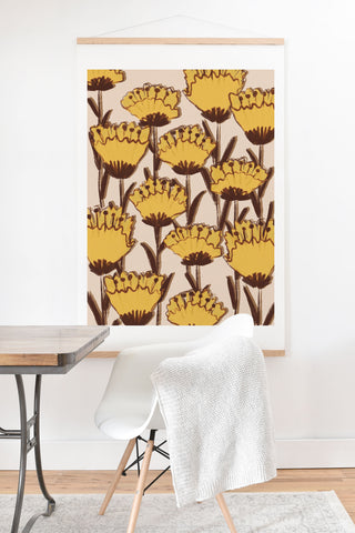 Alisa Galitsyna Yellow Hand Drawn Wildflowers Art Print And Hanger