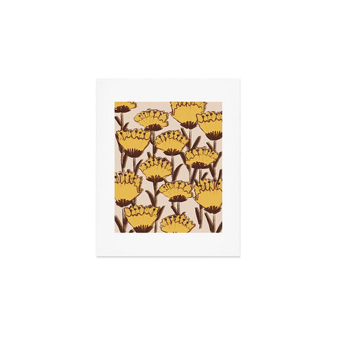 Alisa Galitsyna Yellow Hand Drawn Wildflowers Art Print