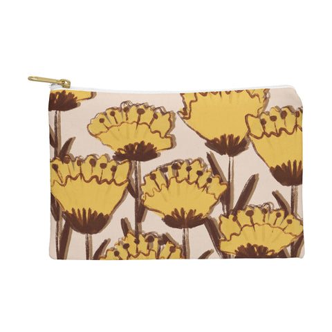 Alisa Galitsyna Yellow Hand Drawn Wildflowers Pouch