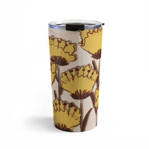 Alisa Galitsyna Yellow Hand Drawn Wildflowers Travel Mug